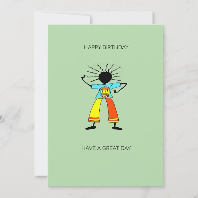 Abstract, African Art Master Drummer Birthday Card (Front)
