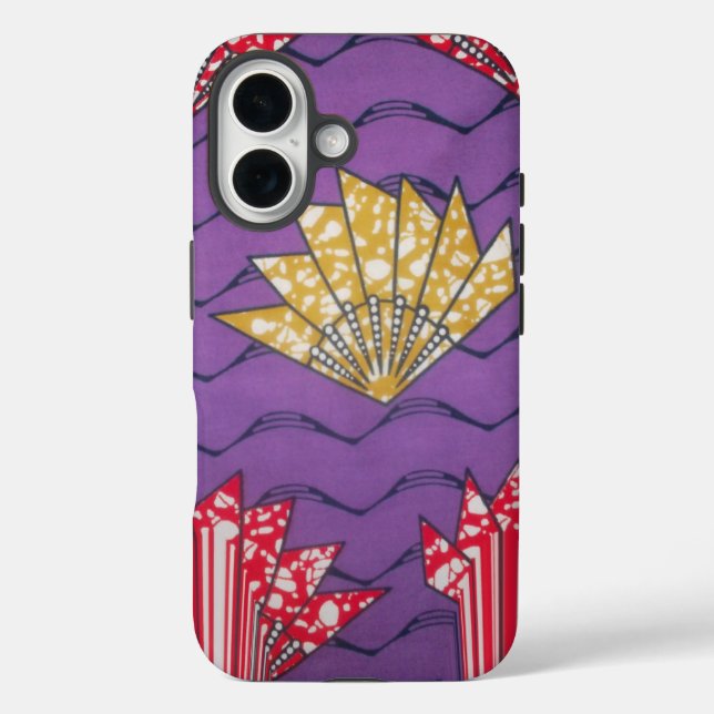 Abstract African Art: Purple Passion Waves. Case-Mate iPhone Case (Back)
