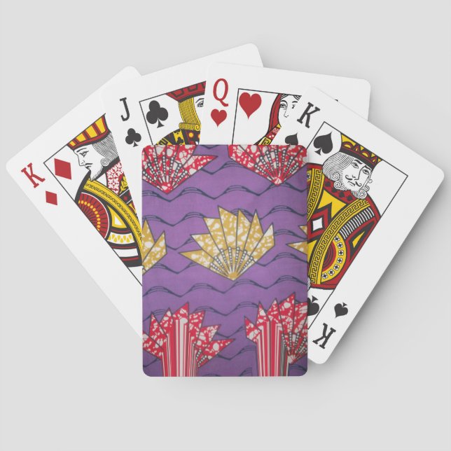 Abstract African Art: Purple Passion Waves Poker Cards (Back)