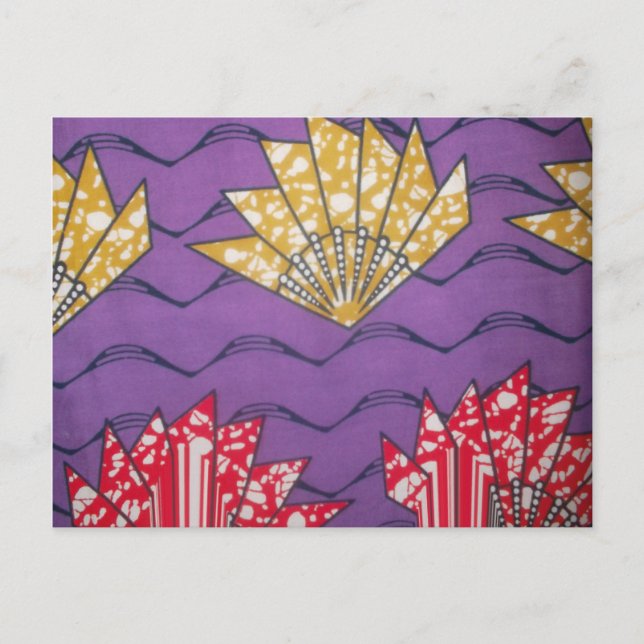 Abstract African Art: Purple Passion Waves Postcard (Front)