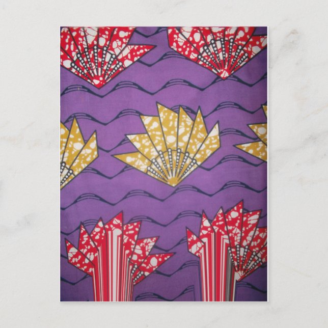 Abstract African Art: Purple Passion Waves Postcard (Front)