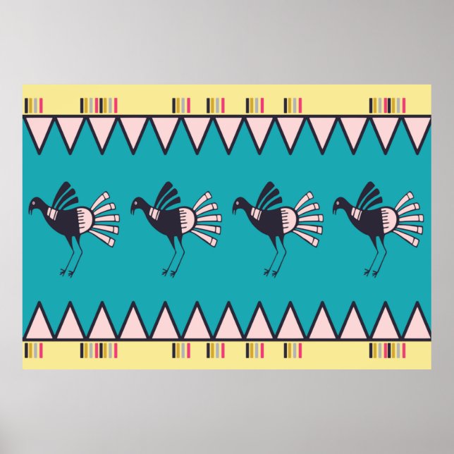 Abstract african art style design. Hand drawn trib Poster (Front)