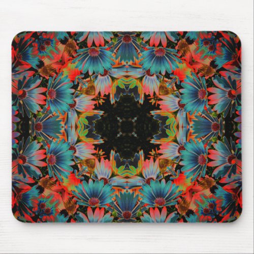 Abstract African Daisies Floral Art Mouse Pad