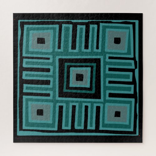 Abstract African geometric tribal pattern Jigsaw Puzzle