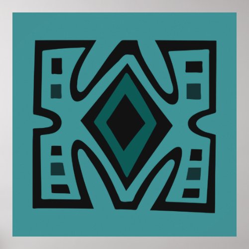 Abstract African geometric tribal pattern Poster