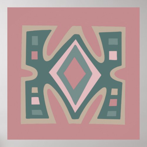 Abstract African geometric tribal pattern Poster