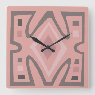 Abstract African geometric tribal pattern Square Wall Clock