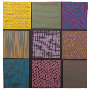Abstract African patchwork quilt Cloth Napkin