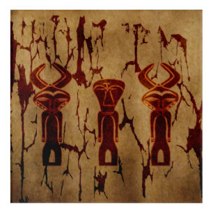 Abstract African primitive tribal art drawing