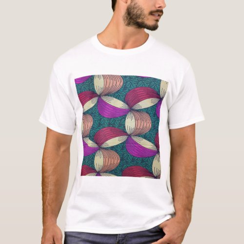 Abstract African Prints Fabric Pattern T_Shirt