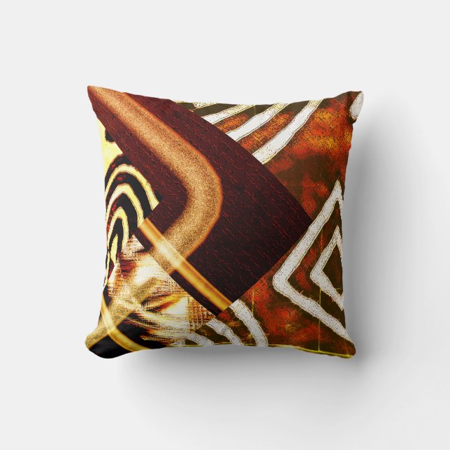 Abstract African Throw Pillow (Front)