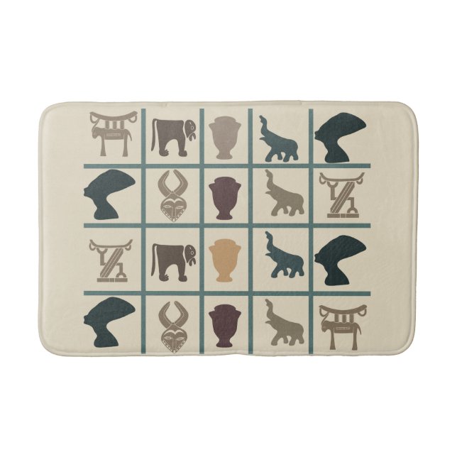Abstract african tribal art bath mat (Front)