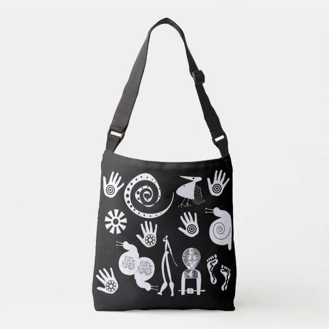 Abstract African tribal art Crossbody Bag (Front)