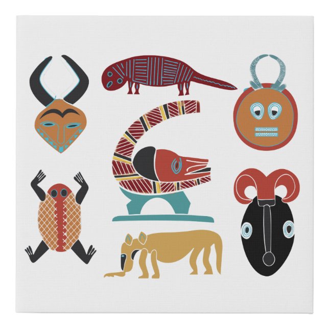 Abstract african tribal art faux canvas print (Front)
