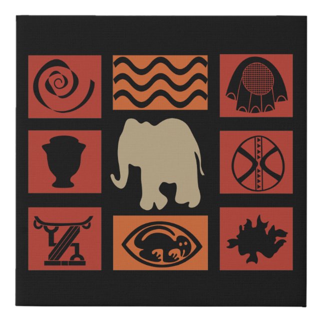 Abstract african tribal art faux canvas print (Front)