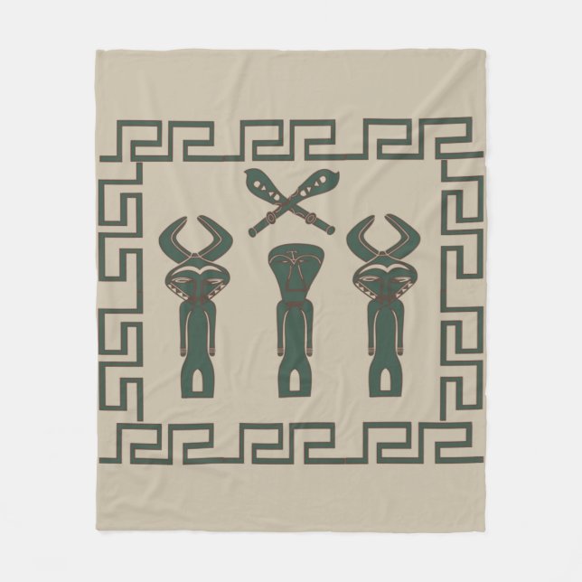 Abstract african tribal art fleece blanket (Front)