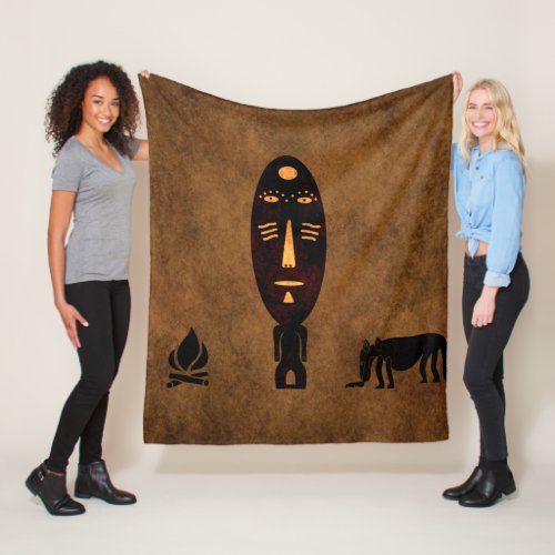 Abstract African tribal art Fleece Blanket