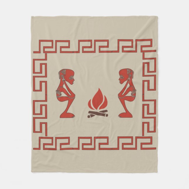 Abstract african tribal art fleece blanket (Front)