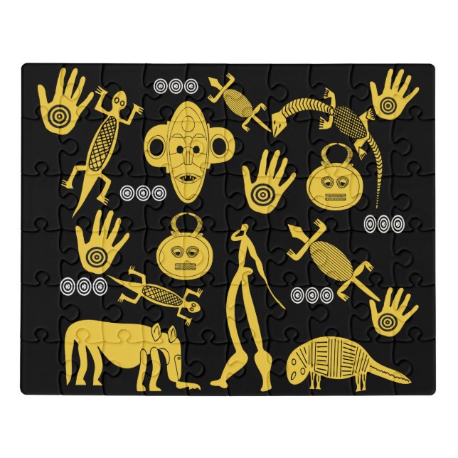 Abstract African tribal art Jigsaw Puzzle (Puzzle Horizontal)