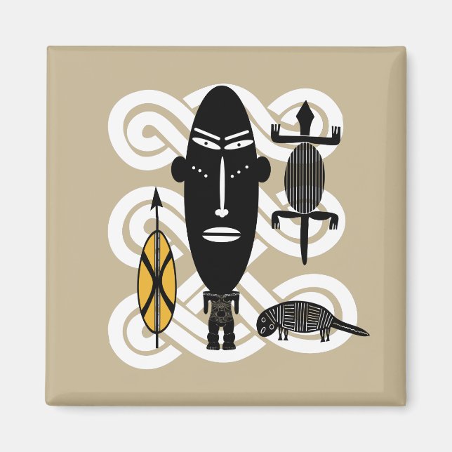 Abstract African tribal art Magnet (Front)