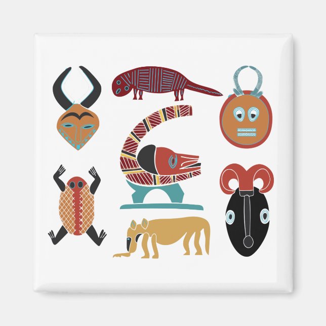 Abstract african tribal art magnet (Front)