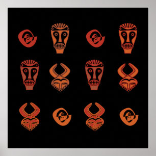 Abstract african tribal art poster