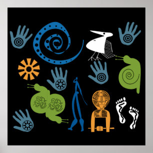 Abstract african tribal art poster