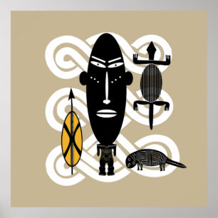 Abstract African tribal art Poster