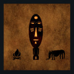 Abstract African tribal art Poster<br><div class="desc">Original African tribal portrait with fantastic tribal ethnic ornament is a great birthday, holiday, and Christmas gift idea for people who love African motifs, culture, and history. The best afro modern unique style illustration for your wardrobe collection. If you like what you see, check out similar designs in the Omitay...</div>