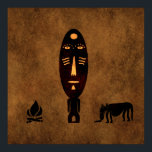 Abstract African tribal art Poster<br><div class="desc">Original African tribal portrait with fantastic tribal ethnic ornament is a great birthday, holiday, and Christmas gift idea for people who love African motifs, culture, and history. The best afro modern unique style illustration for your wardrobe collection. If you like what you see, check out similar designs in the Omitay...</div>