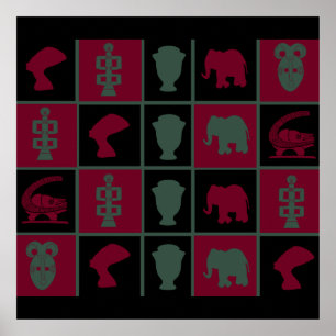 Abstract african tribal art poster