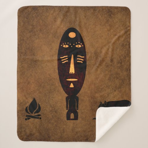 Abstract African tribal art Sherpa Blanket