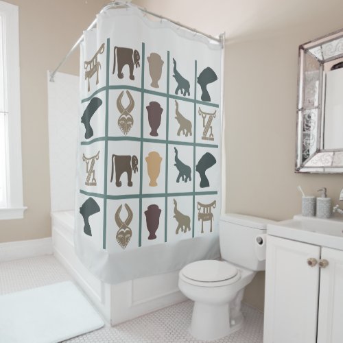 Abstract african tribal art shower curtain
