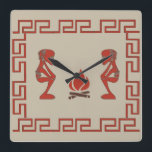 Abstract African tribal art Square Wall Clock<br><div class="desc">This original African abstract tribal pattern with awesome tribal ethnic ornament is a great birthday, holiday, and Christmas gift idea for people who love African tribal motifs, culture, and history. The best colorful African art illustration for your wardrobe collection. If you like what you see, check out similar designs in...</div>