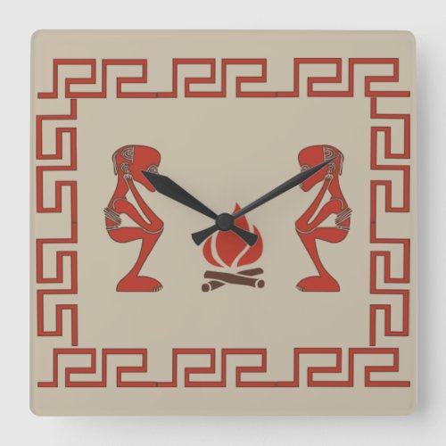 Abstract African tribal art Square Wall Clock