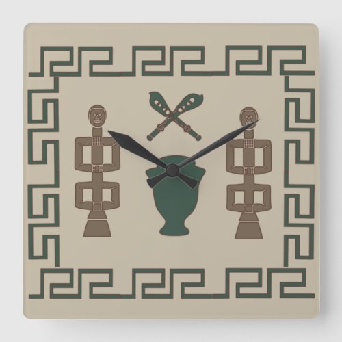 Abstract African tribal art Square Wall Clock