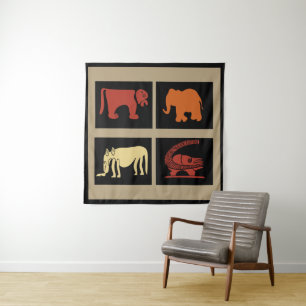 Abstract african tribal art tapestry