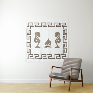 Abstract african tribal art tapestry
