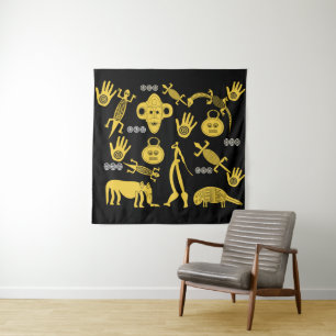 Abstract african tribal art tapestry