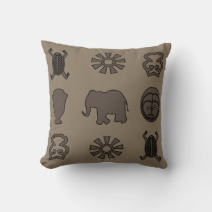 Abstract african tribal art throw pillow