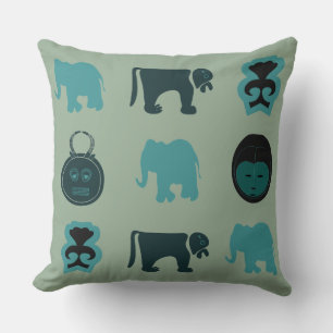 Abstract african tribal art throw pillow