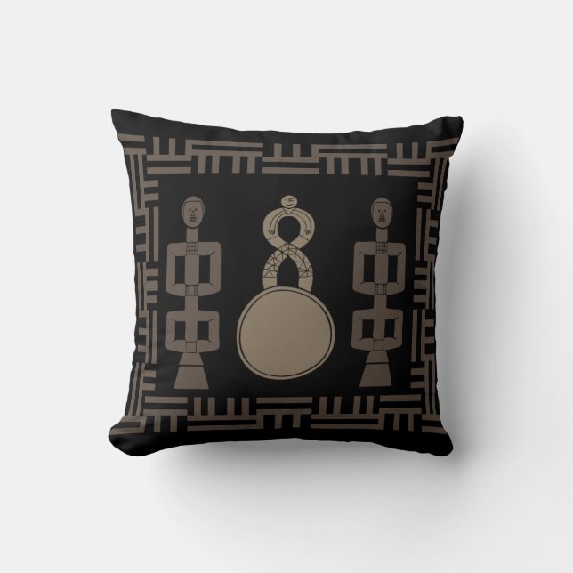 Abstract African tribal art Throw Pillow (Front)