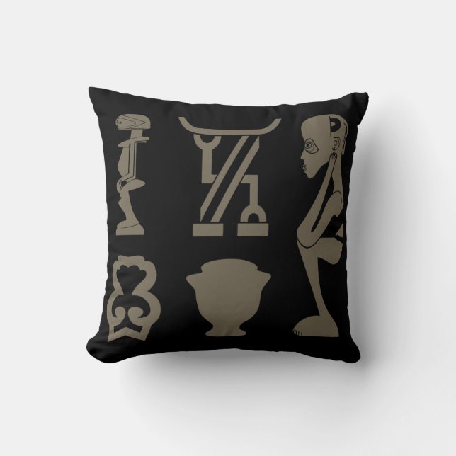 Abstract African tribal art Throw Pillow (Front)