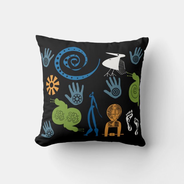 Abstract african tribal art throw pillow (Front)