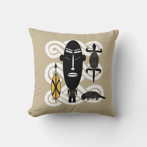 Abstract African tribal art Throw Pillow