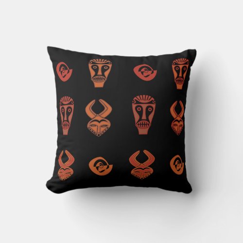 Abstract african tribal art throw pillow