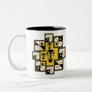 Abstract African tribal art Two-Tone Coffee Mug