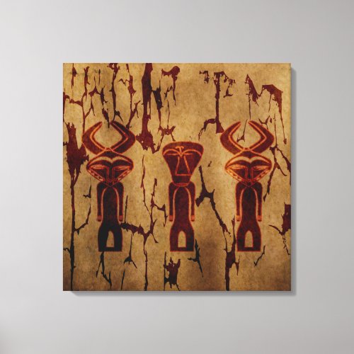 Abstract african tribal cave drawing canvas print