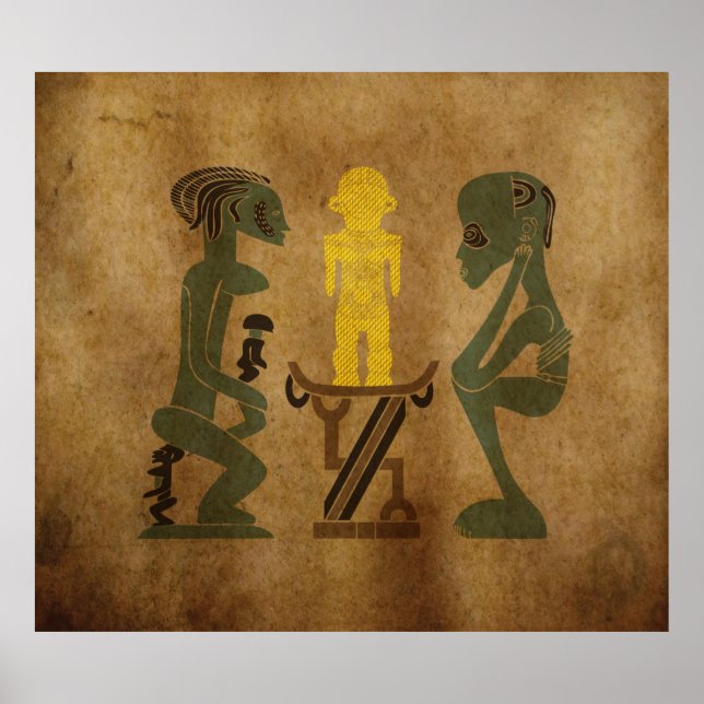 Abstract african tribal cave drawing poster (Front)