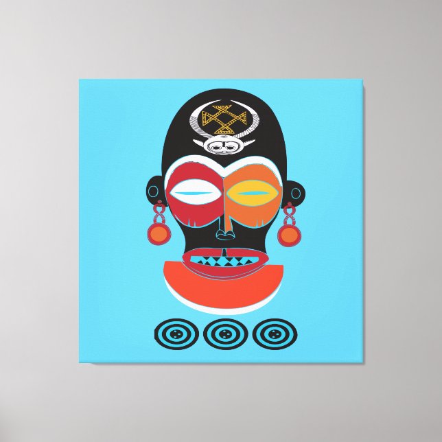 Abstract African Tribal colorful face art Canvas Print (Front)